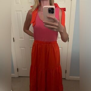 Red strut and bolt dress size L NWT